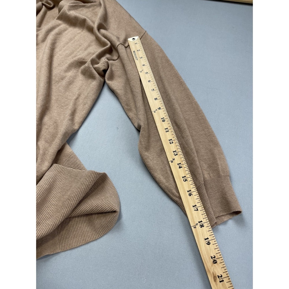 AVA & VIV Womens Cardigan 2X Tan Long Duster Minimal Capsule Office Fall - Picture 7 of 9